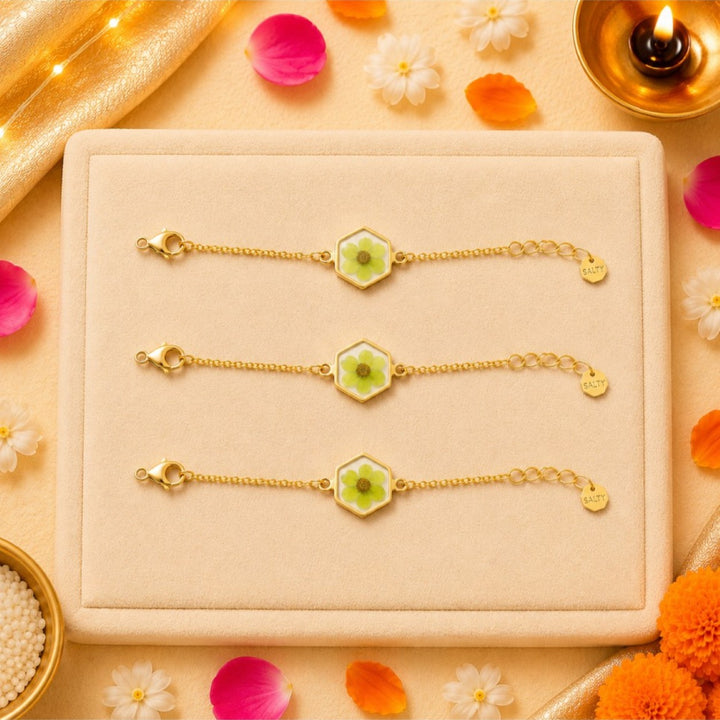 Handcrafted Luminescent Resin Rakhi for Brother - Pack of 3