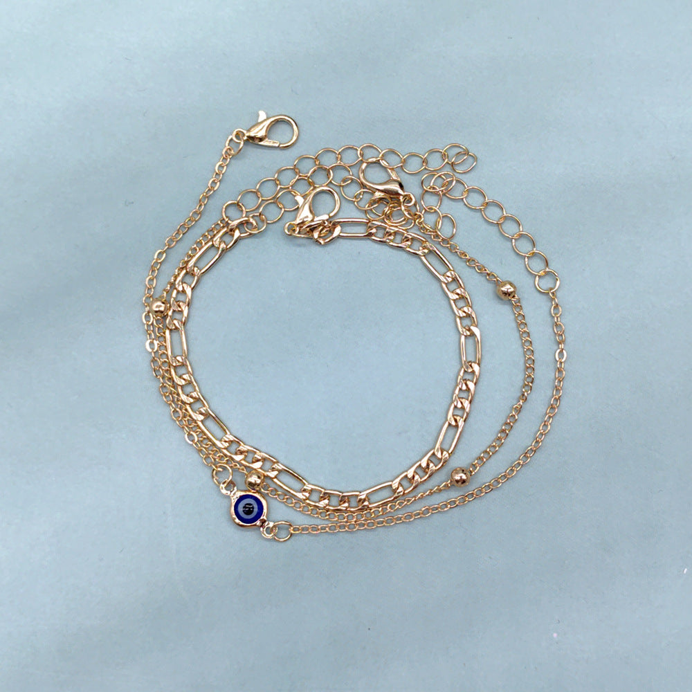 3-Piece Evil Eye Minimalist Bracelet