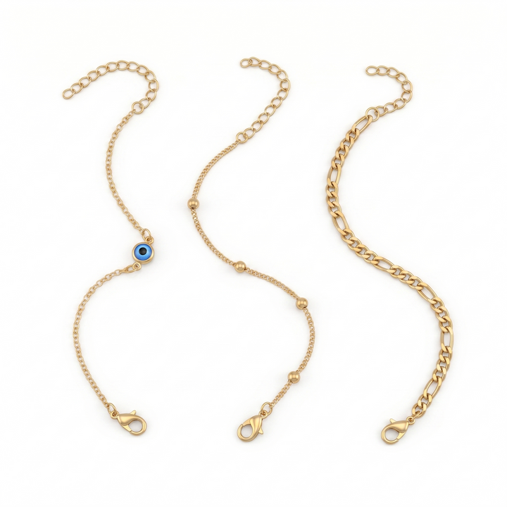 3-Piece Evil Eye Minimalist Bracelet