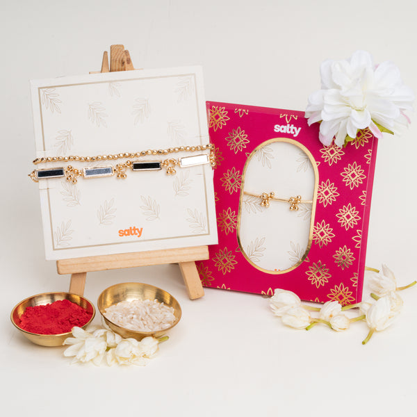 Gold Beaded Bandhan Rakhi For Sister