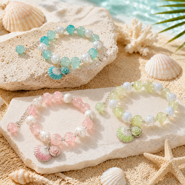 Seashell Charm Bracelet (Set of 3)