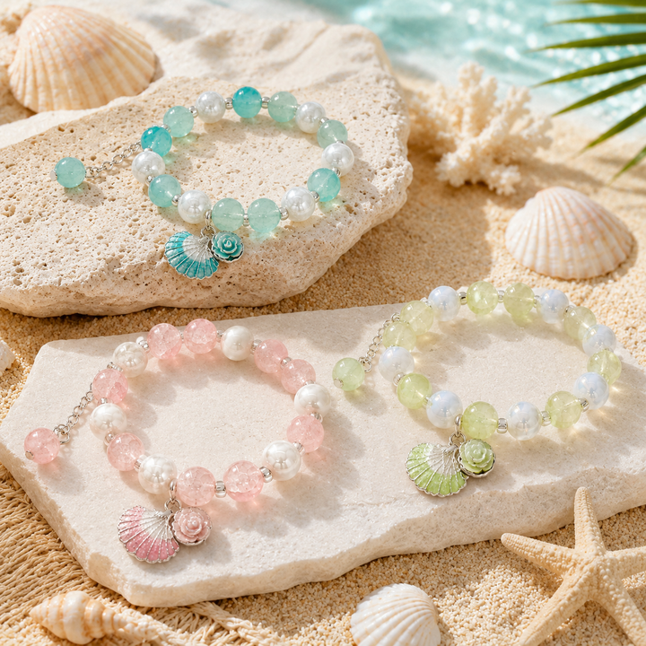 Seashell Charm Bracelet (Set of 3)