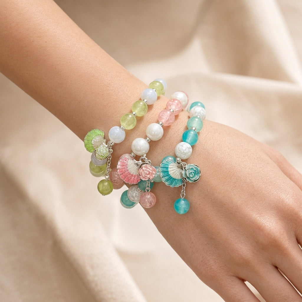 Seashell Charm Bracelet (Set of 3)
