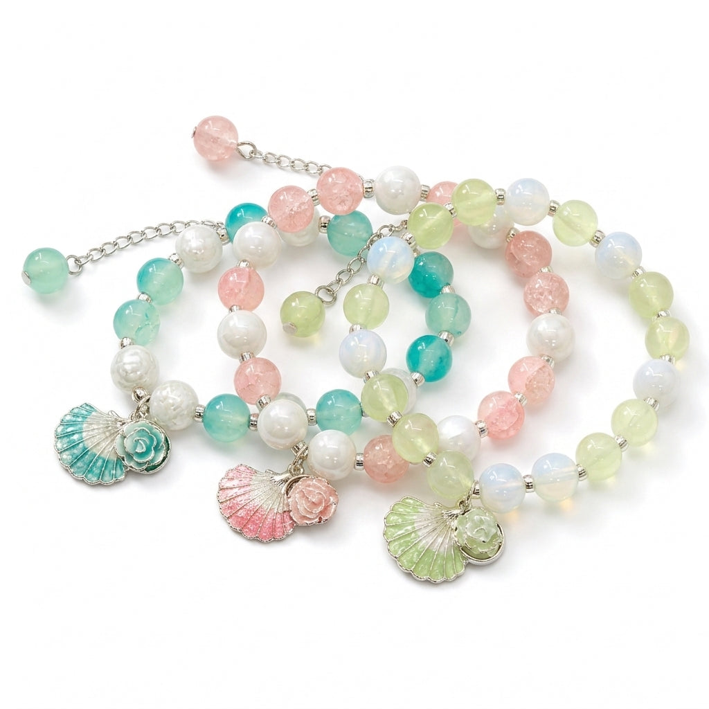 Seashell Charm Bracelet (Set of 3)