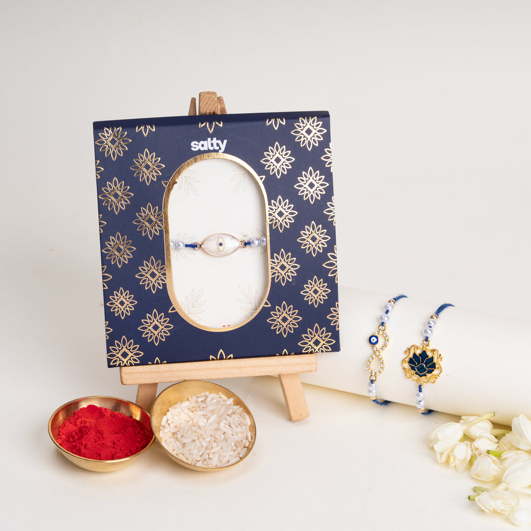 Set of 3 Pearl Rakhi for Bhaiya