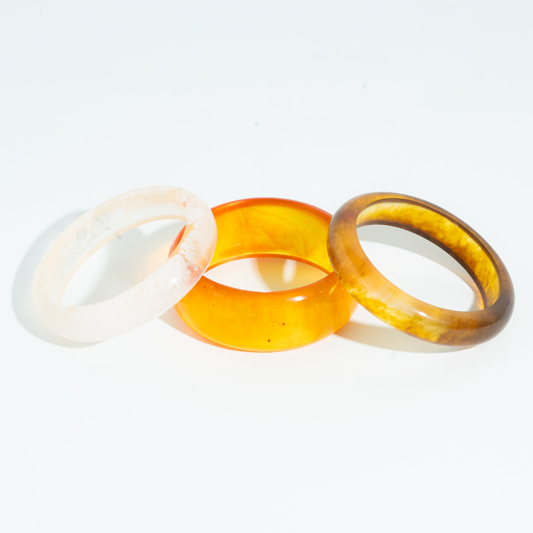 Amber Cloud Trio Chunky Bangle Set ( Set of 3)