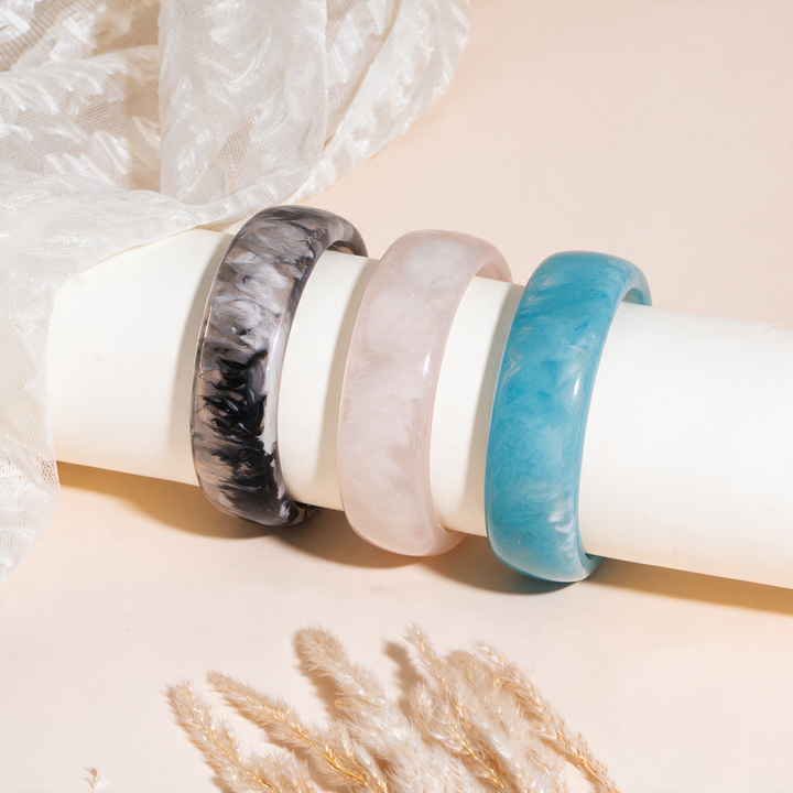 Coastal Marble Pack of 3 Bangle Set