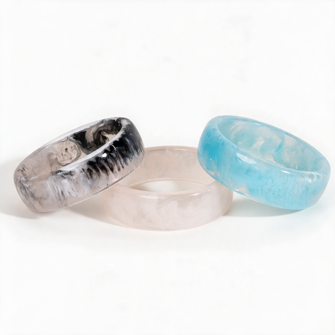Coastal Marble Pack of 3 Bangle Set