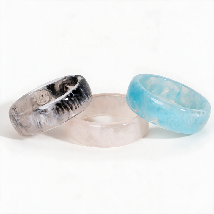 Coastal Marble Pack of 3 Bangle Set