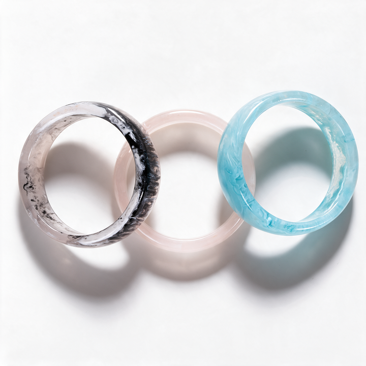 Coastal Marble Pack of 3 Bangle Set