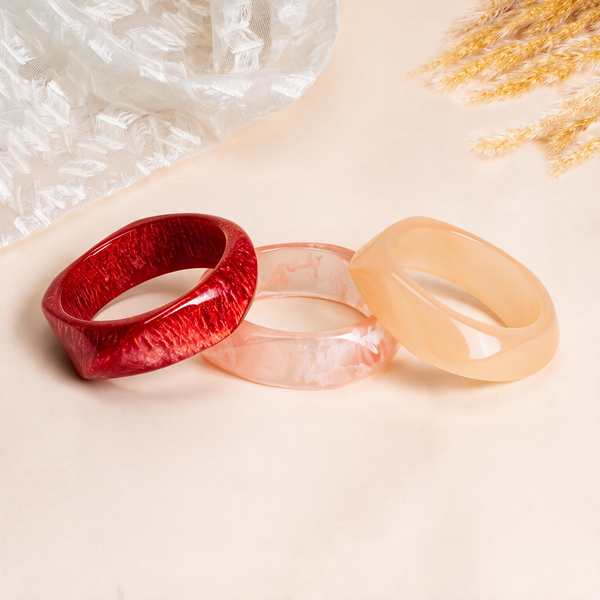 Rose Sand Pack of 3 Bangle Set
