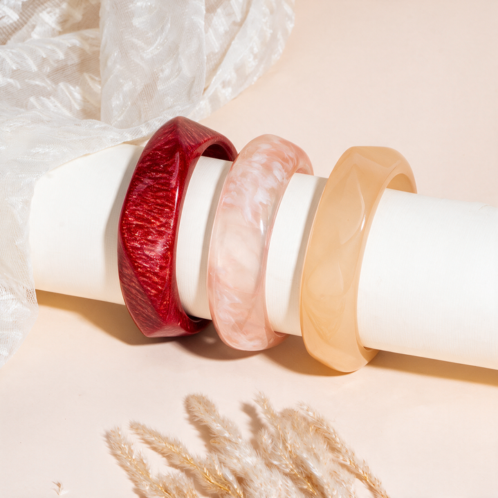 Rose Sand Pack of 3 Bangle Set
