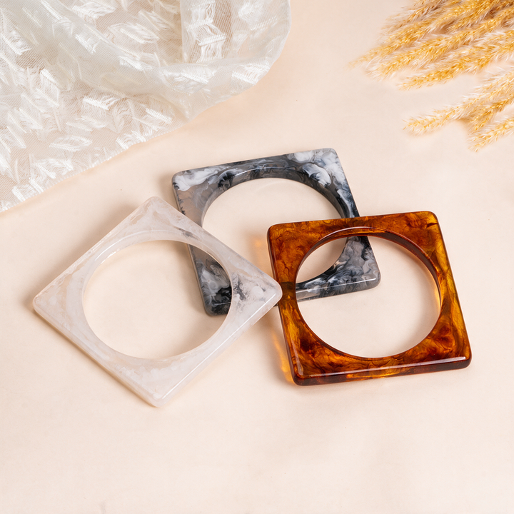 Amber Frame Pack of 3 Bangle Set