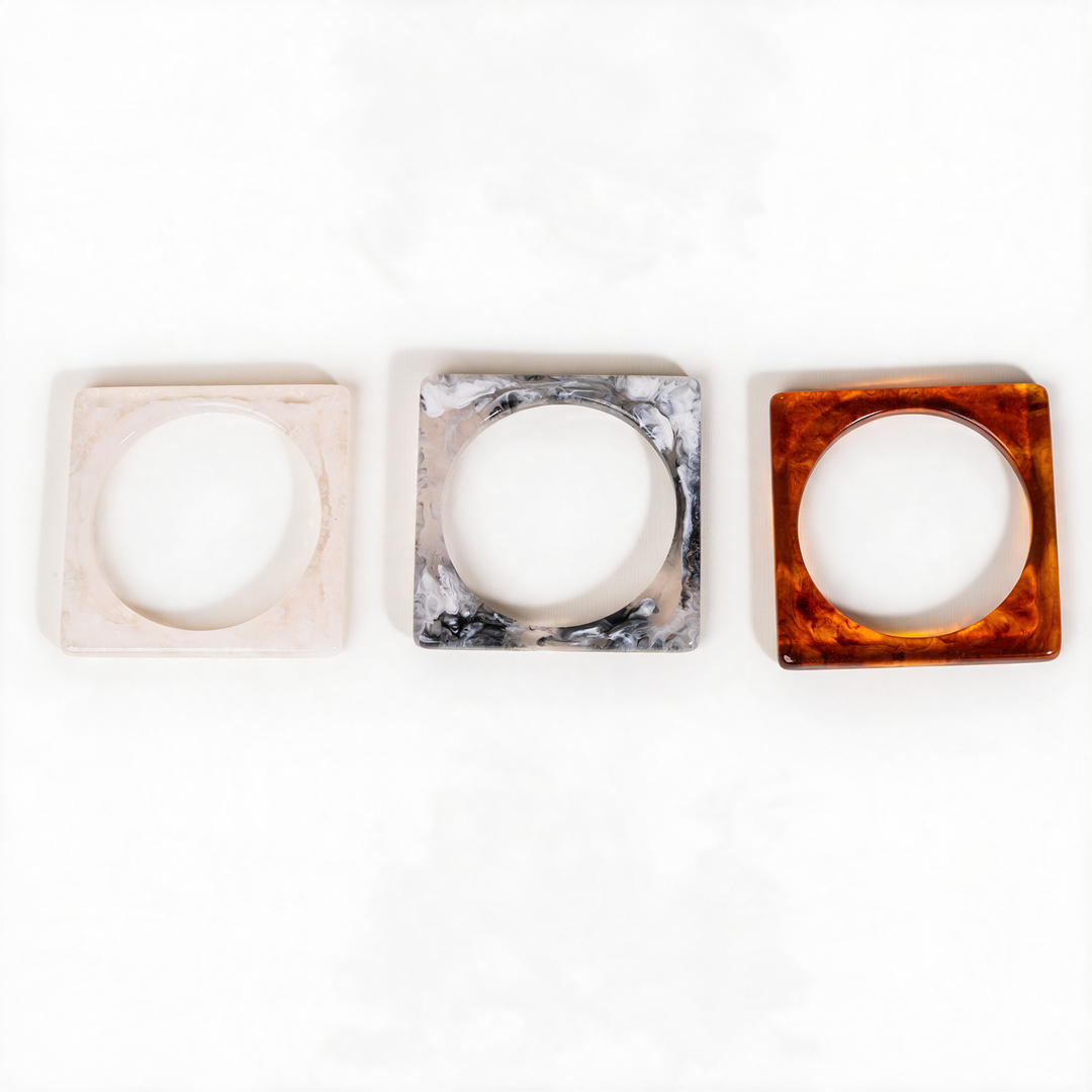 Amber Frame Pack of 3 Bangle Set