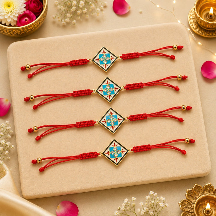 Heritage Hues Thread Rakhi for Brother - Pack of 4
