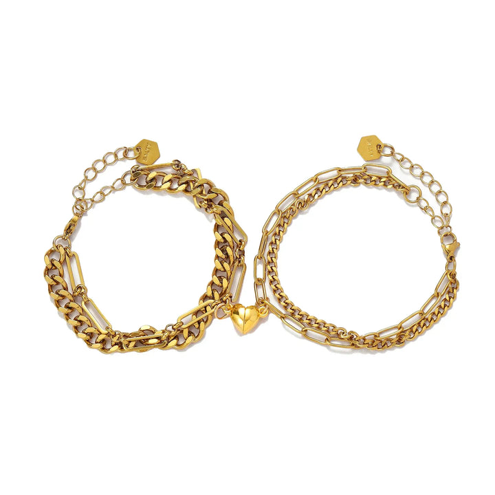 Love Lock Heart Bracelet For couple Pack of 2 - Salty Accessories