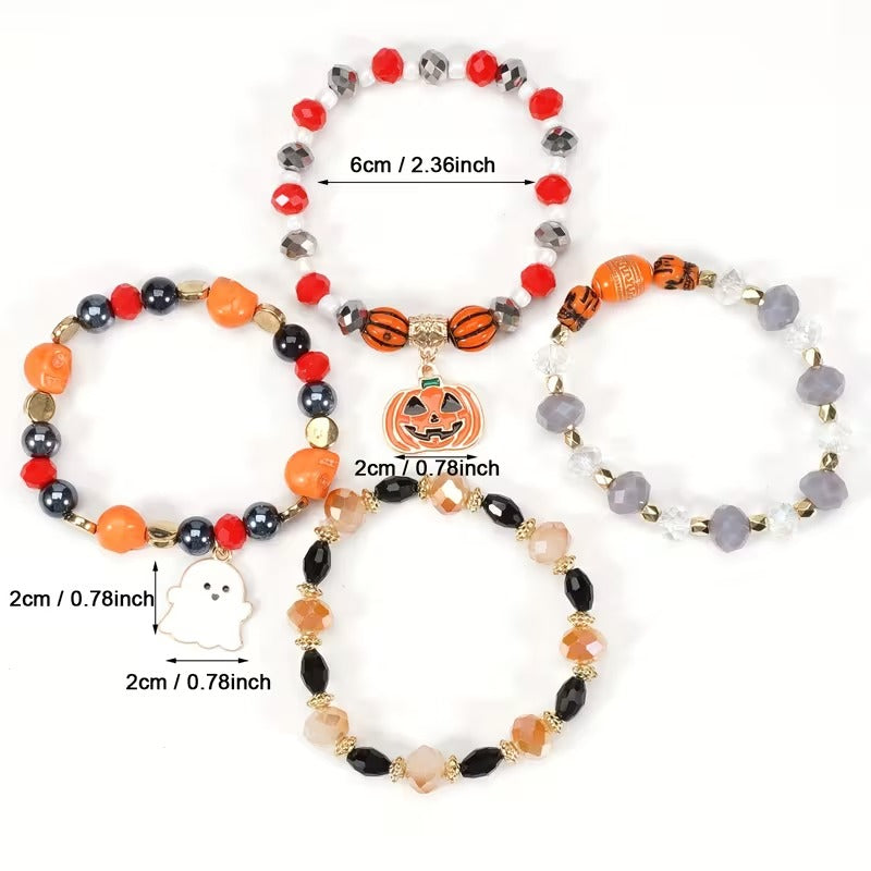 Haunted Harvest Halloween Bracelet Set (Set of 4)