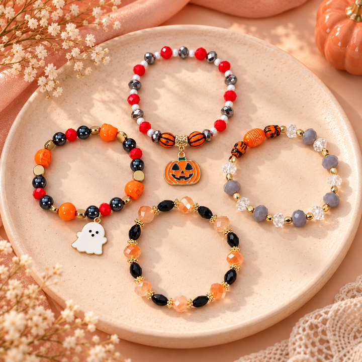 Haunted Harvest Halloween Bracelet Set (Set of 4)