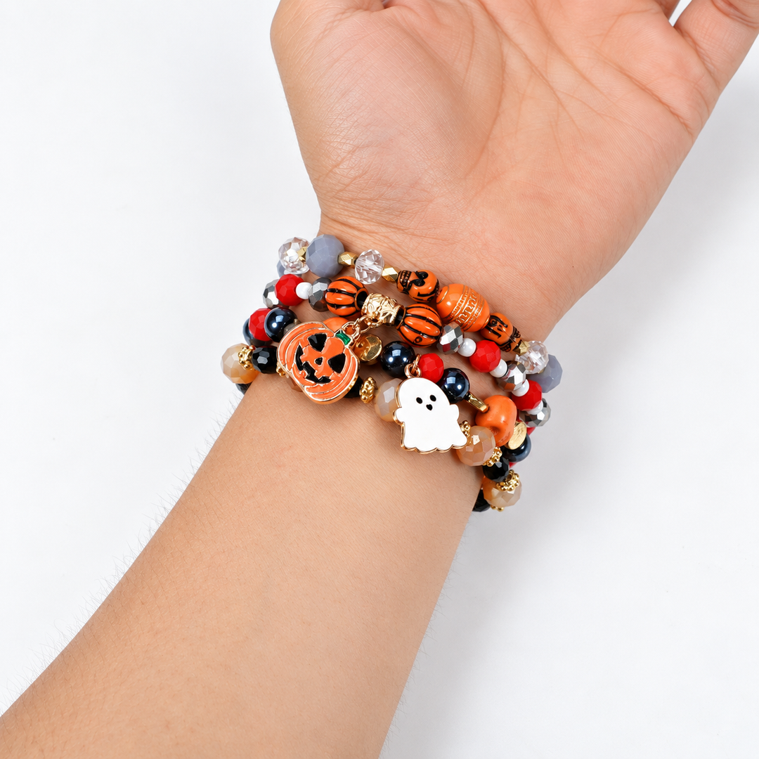 Haunted Harvest Halloween Bracelet Set (Set of 4)