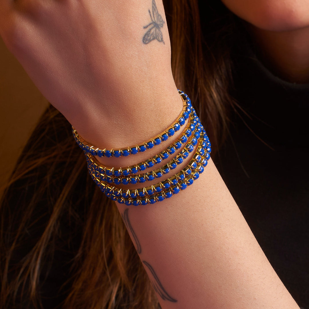 Set of 5 Blue Zircon Stackable Bands - Salty Accessories