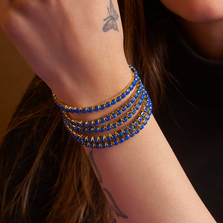 Set of 5 Blue Zircon Stackable Bands - Salty Accessories