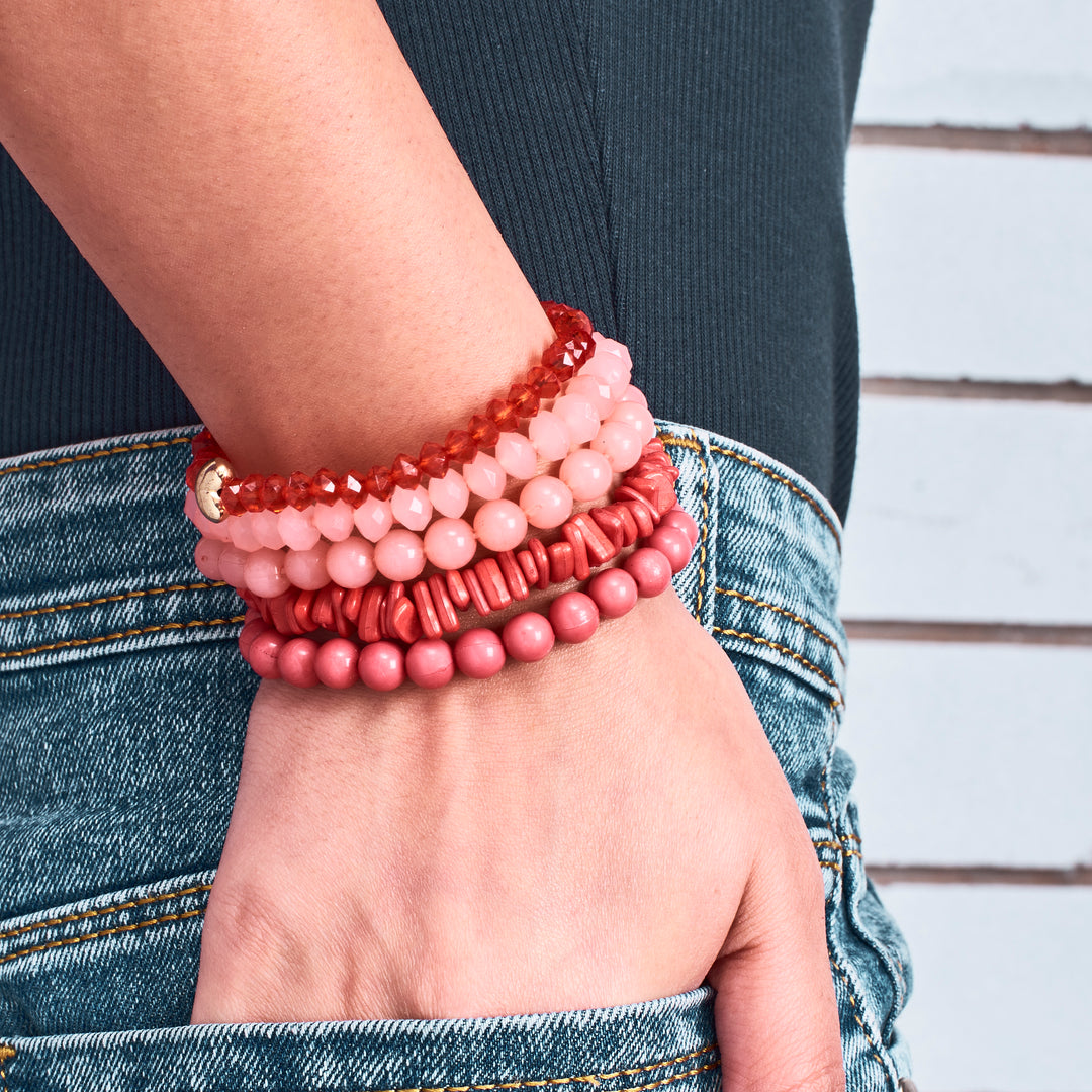 Set Of 5 Rosy Flare Wrap