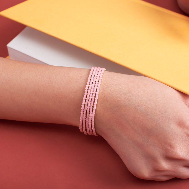 Pink Champagne Stretchable Bands (Set of 5)