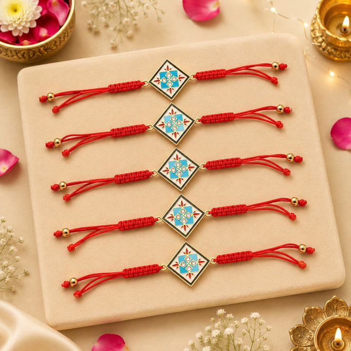 Heritage Hues Thread Rakhi for Brother - Pack of 5