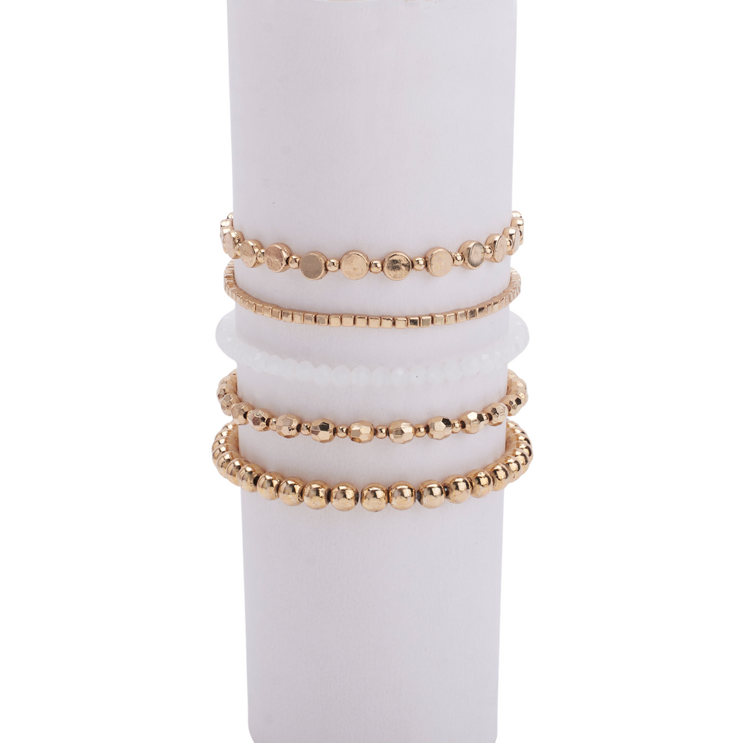 Opal & Gold Set of 5 Bracelet