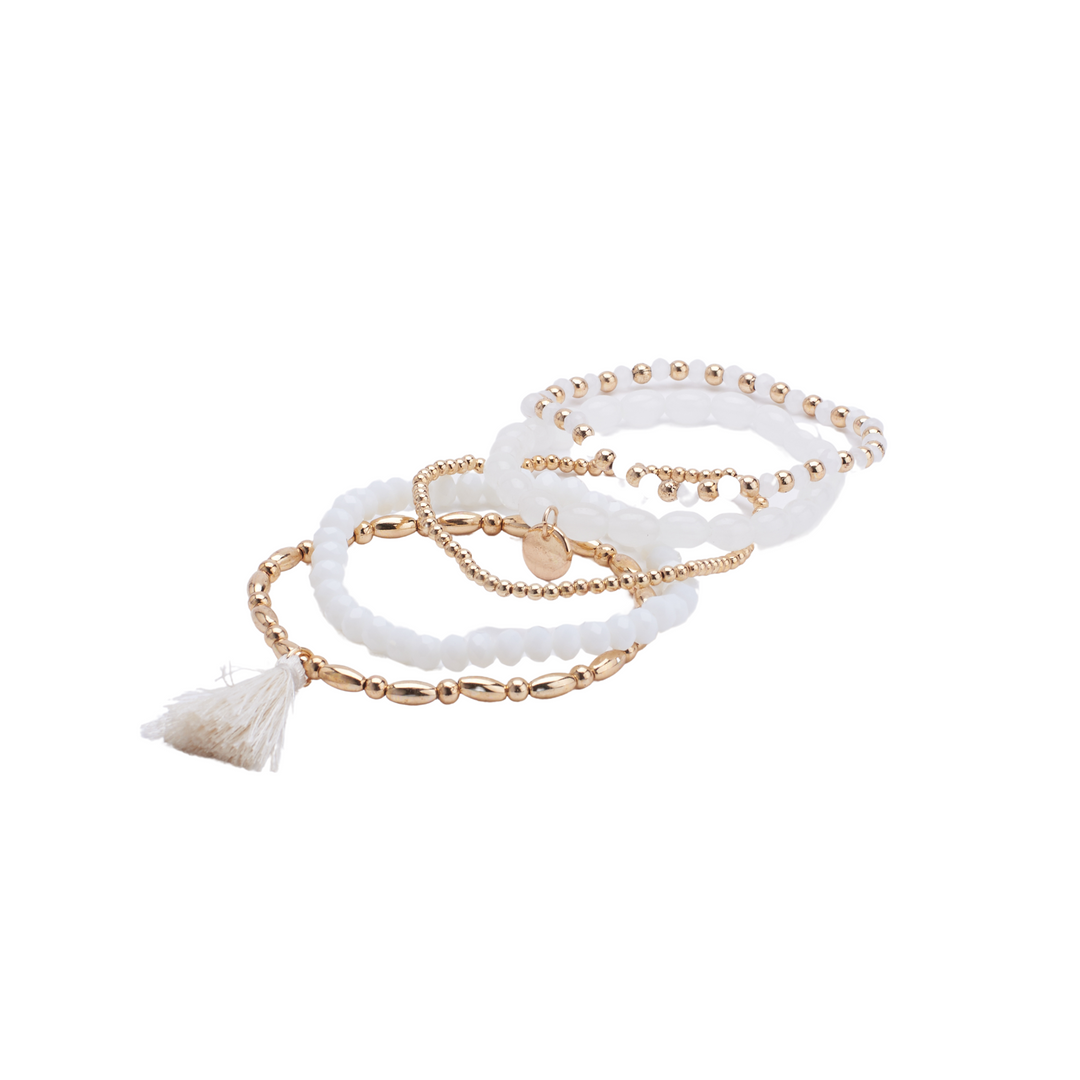 Ivory & Gold Twilight Set of 5 Bracelet - Salty Accessories