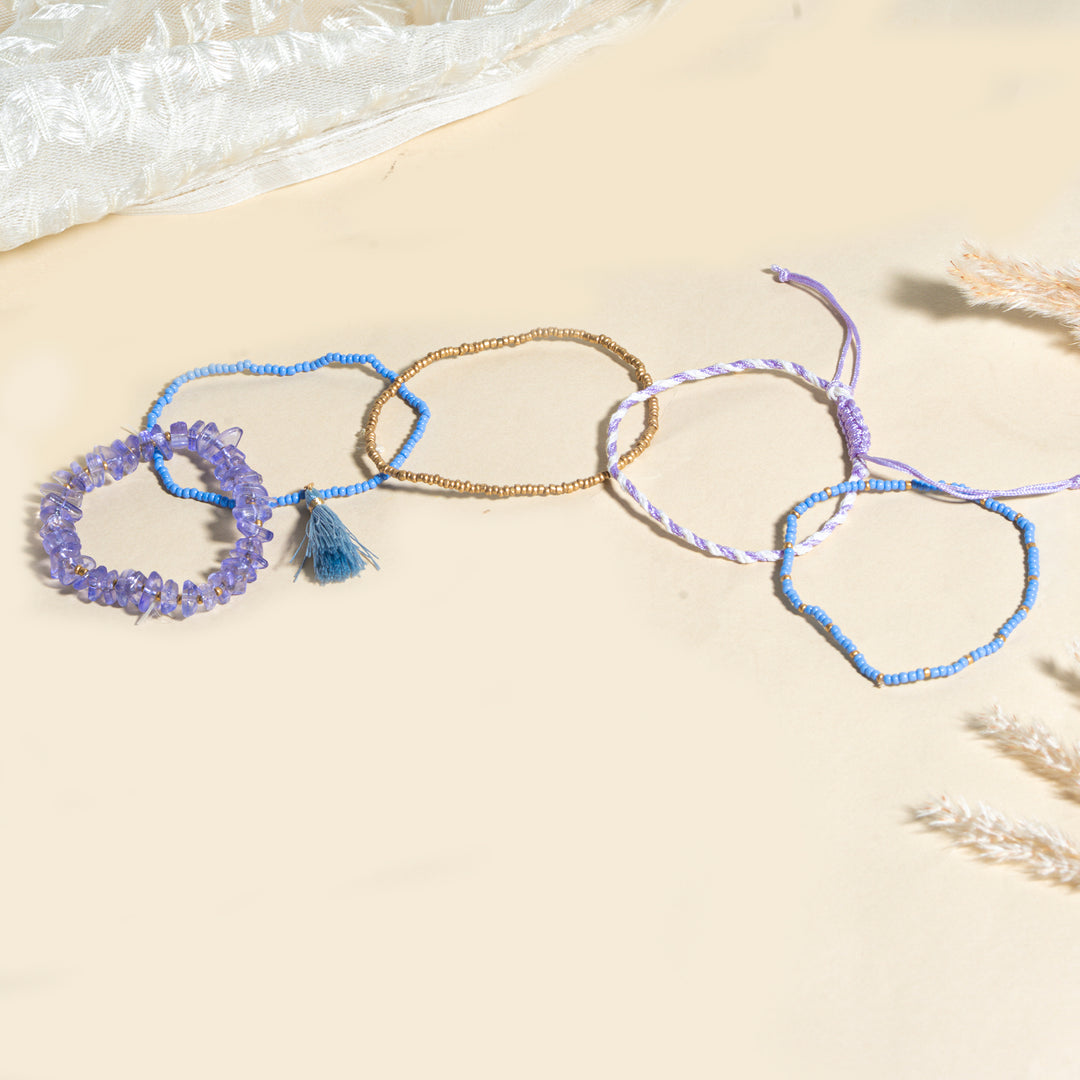 Periwinkle Harmony Bracelet Set (Pack of 5)