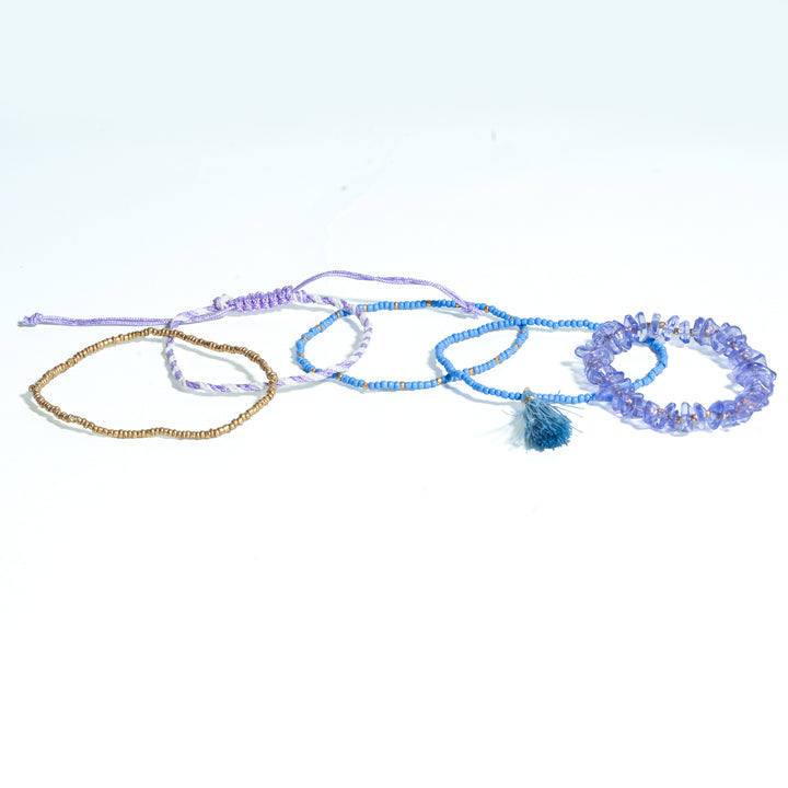 Periwinkle Harmony Bracelet Set (Pack of 5)