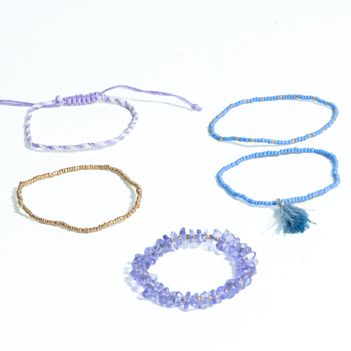 Periwinkle Harmony Bracelet Set (Pack of 5)