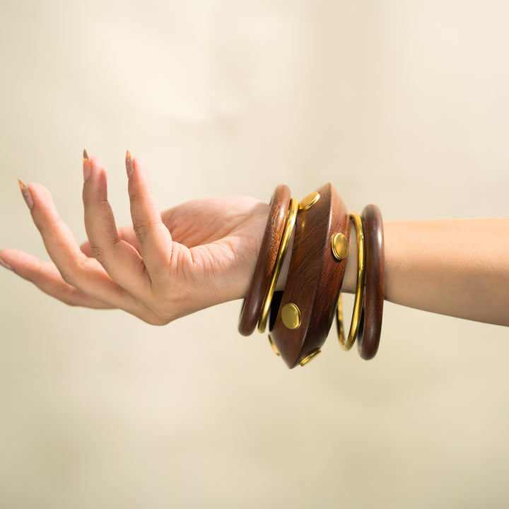 Heritage Ember Wooden Bracelet Stack Set of 5