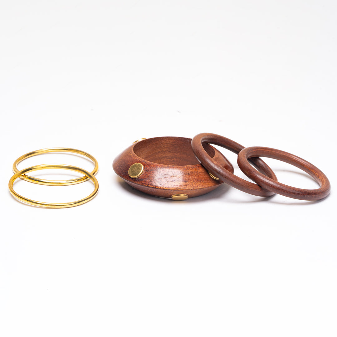 Heritage Ember Wooden Bracelet Stack Set of 5