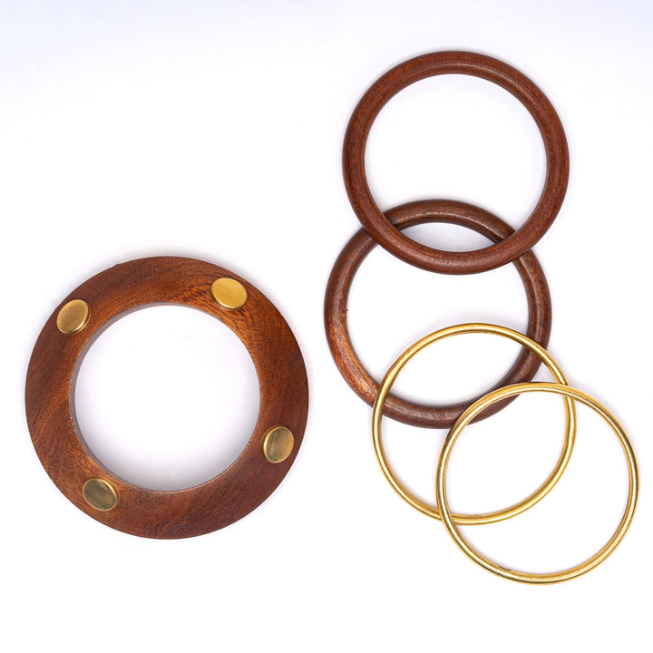 Heritage Ember Wooden Bracelet Stack Set of 5