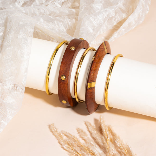 Heritage Apex Wooden Bracelet Stack Set of 5
