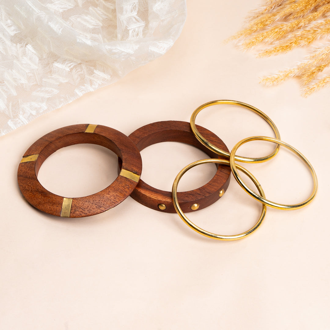 Heritage Apex Wooden Bracelet Stack Set of 5