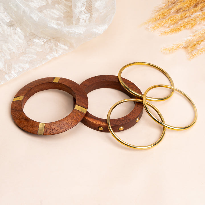 Heritage Apex Wooden Bracelet Stack Set of 5