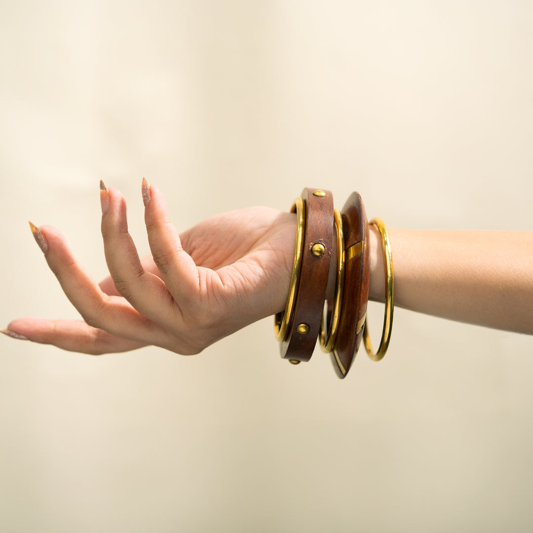 Heritage Apex Wooden Bracelet Stack Set of 5