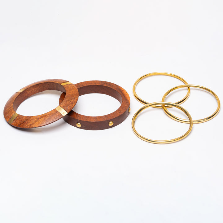 Heritage Apex Wooden Bracelet Stack Set of 5