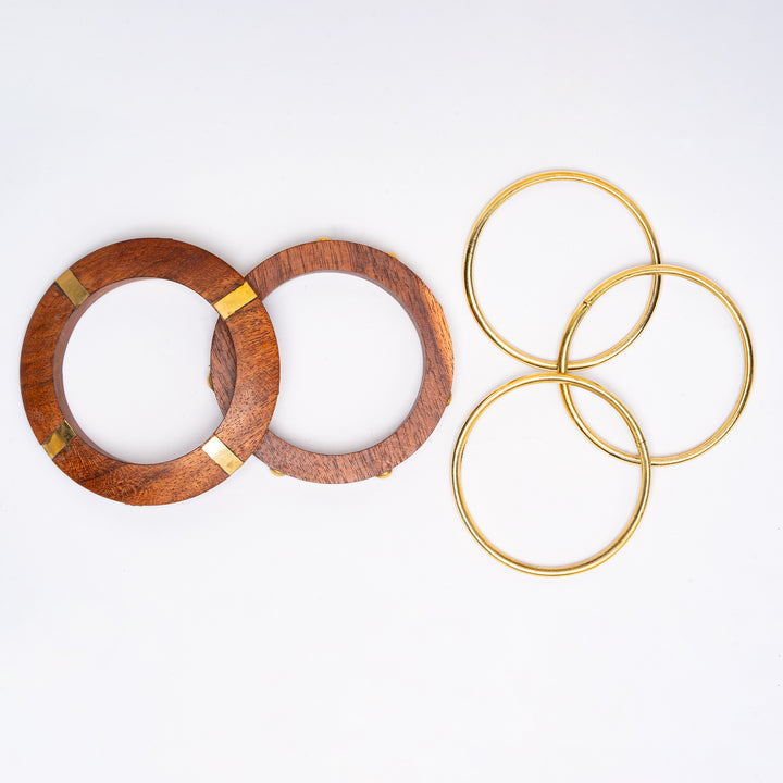 Heritage Apex Wooden Bracelet Stack Set of 5