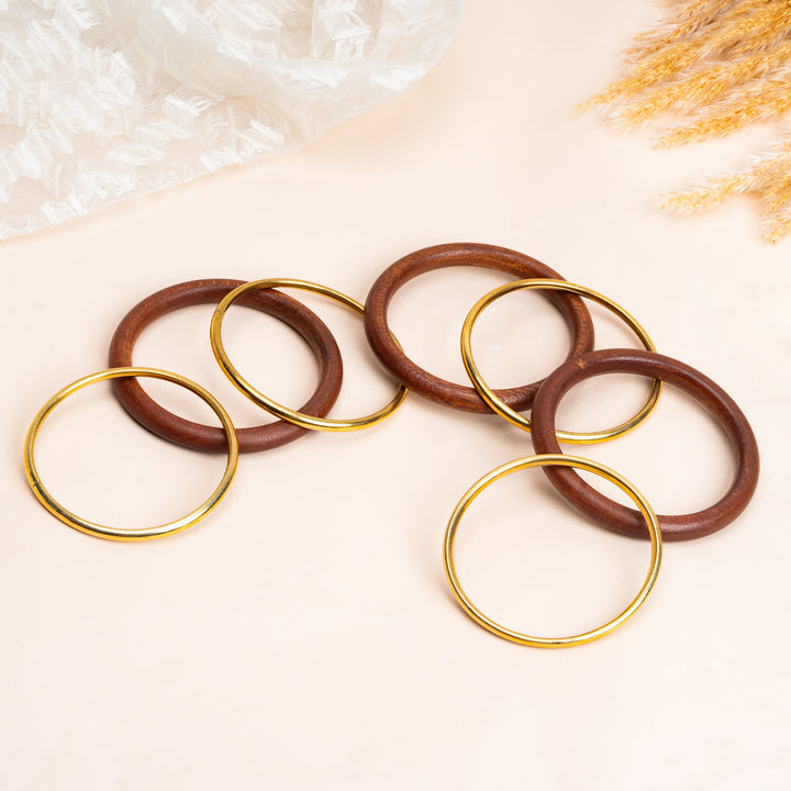 Heritage Terra Wooden Bracelet Stack Set of 7