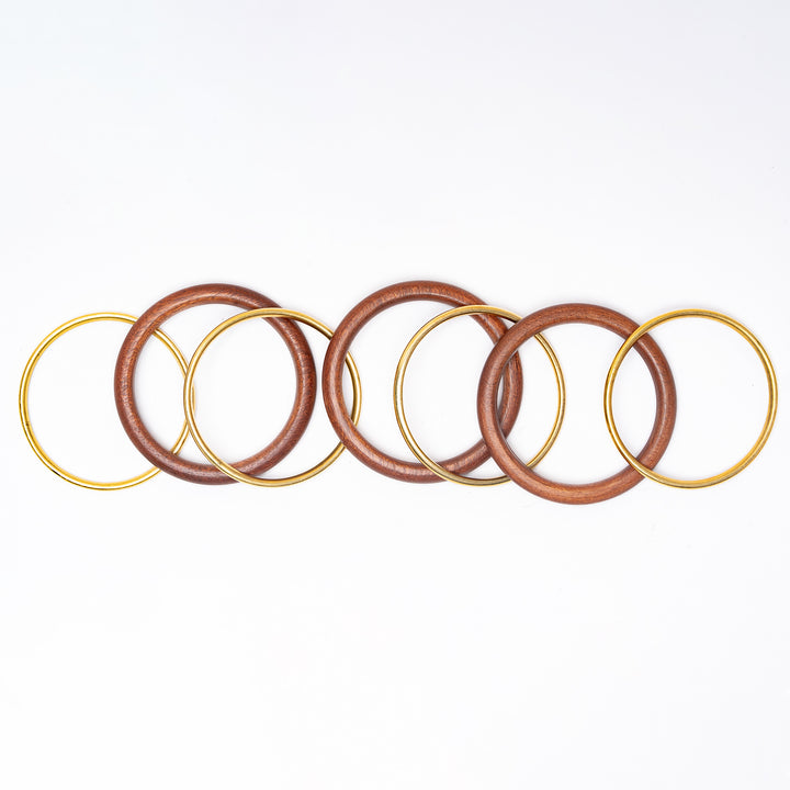Heritage Terra Wooden Bracelet Stack Set of 7