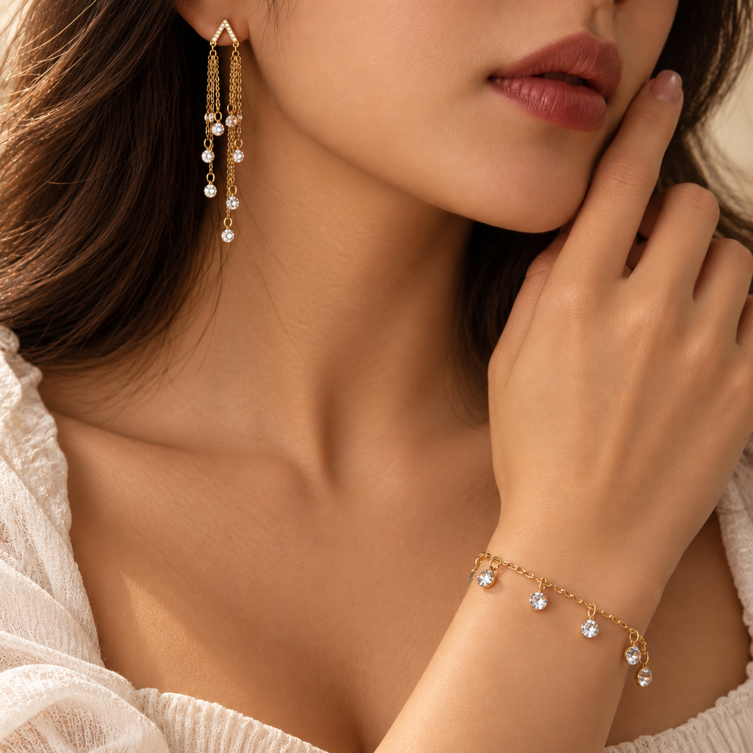 Iris Icon Bracelet And Earrings Set