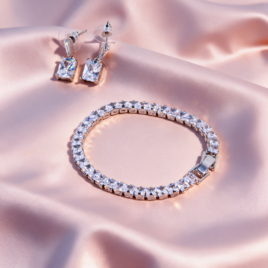 Twist Zone Bracelet And Earrings Set