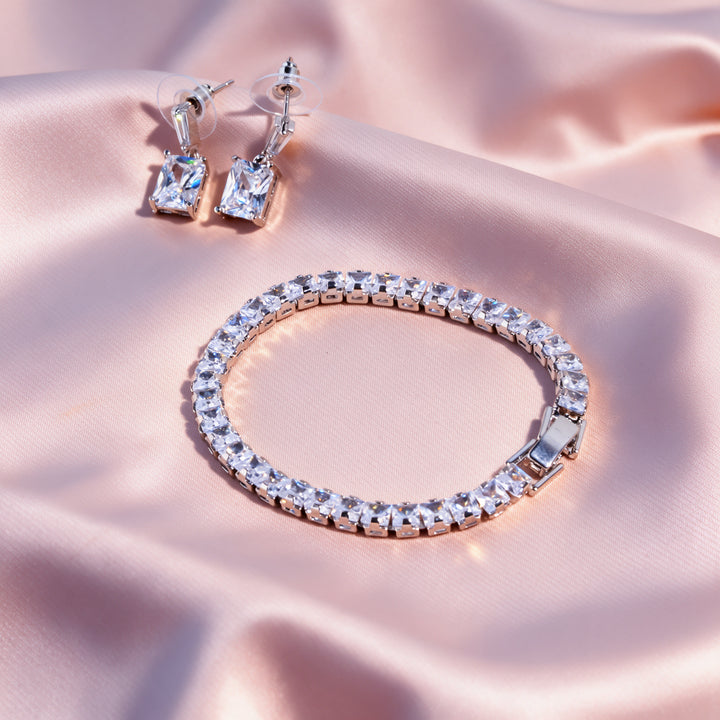 Twist Zone Bracelet And Earrings Set