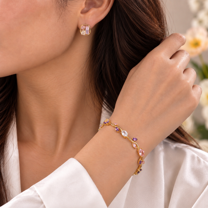 Stellar Bloom Bracelet And Earrings Set
