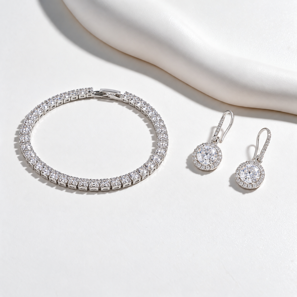 Riot Mark Bracelet And Earrings Set