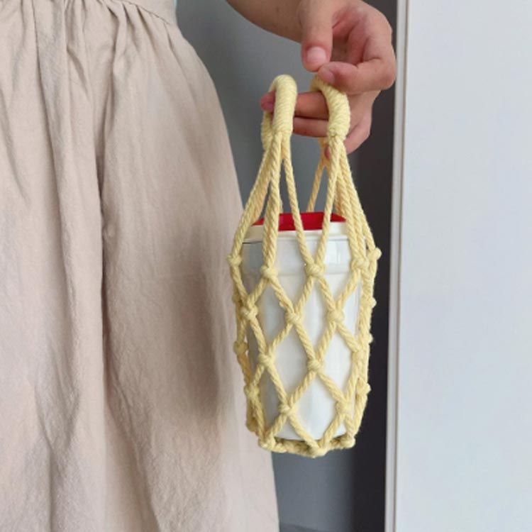 Macramé Mug Holder Bag - Off White